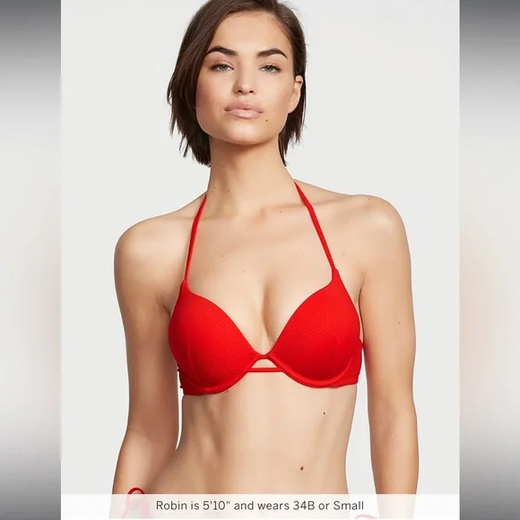 🆕 VICTORIA'S SECRET SWIM Mix-and-Match Bombshell Push-Up Bikini Top Add-2 cups - Picture 2 of 13